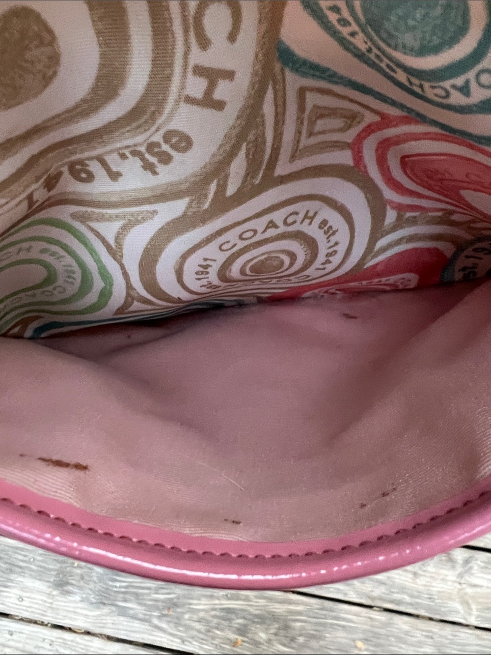 Coach Pink Multicolor The Beach Print F19184 2012 1 tag & RARE HTF COACH ORB - Picture 16 of 17